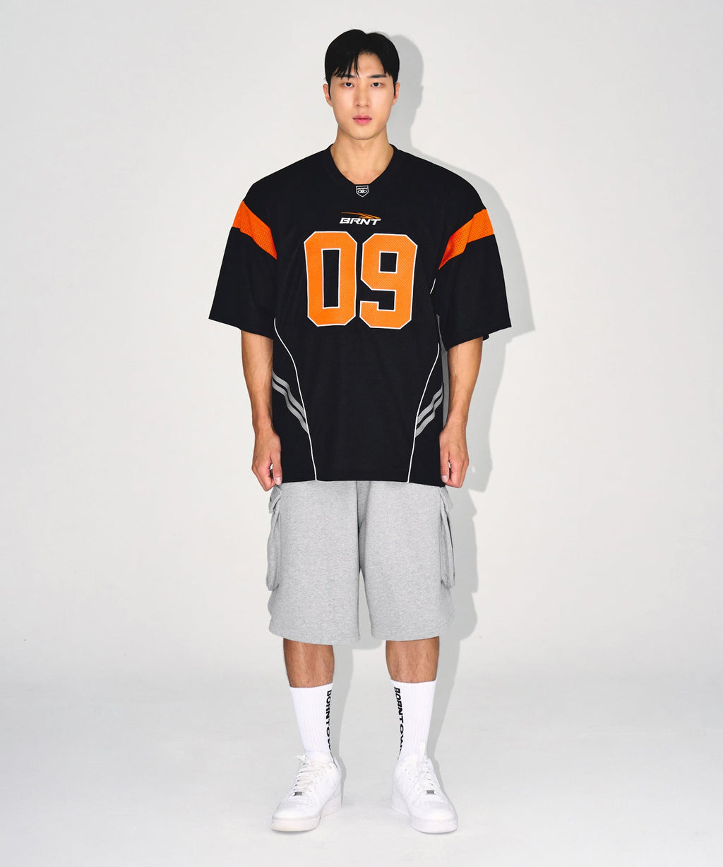 09 APPLIQUE RUGBY JERSEY T-SHIRTS [BLACK]