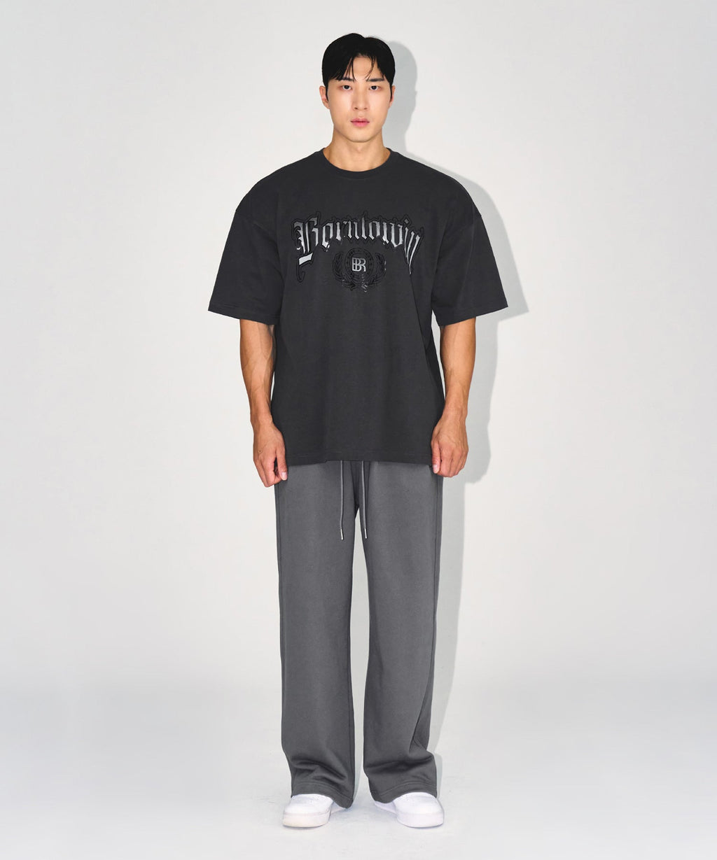 CHROME B SEMI WIDE PANTS [CHARCOAL]