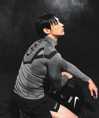 BRN ECLIPSE SEAMLESS HALF ZIP UP LONG SLEEVE [CHARCOAL]