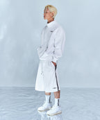 CHROME B HALF ZIP-UP SWEATSHIRTS [WHITE]