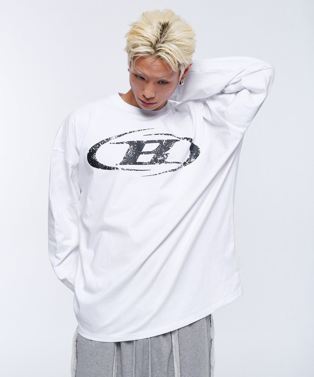 CRACK B SYMBOL LONGSLEEVE [WHITE]