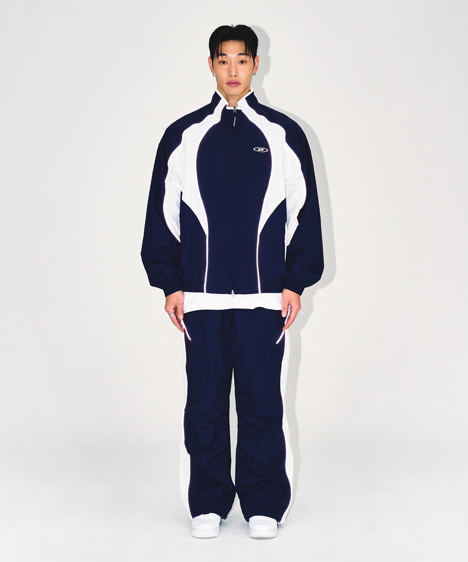 NYLON BLOCK JACKET [NAVY]