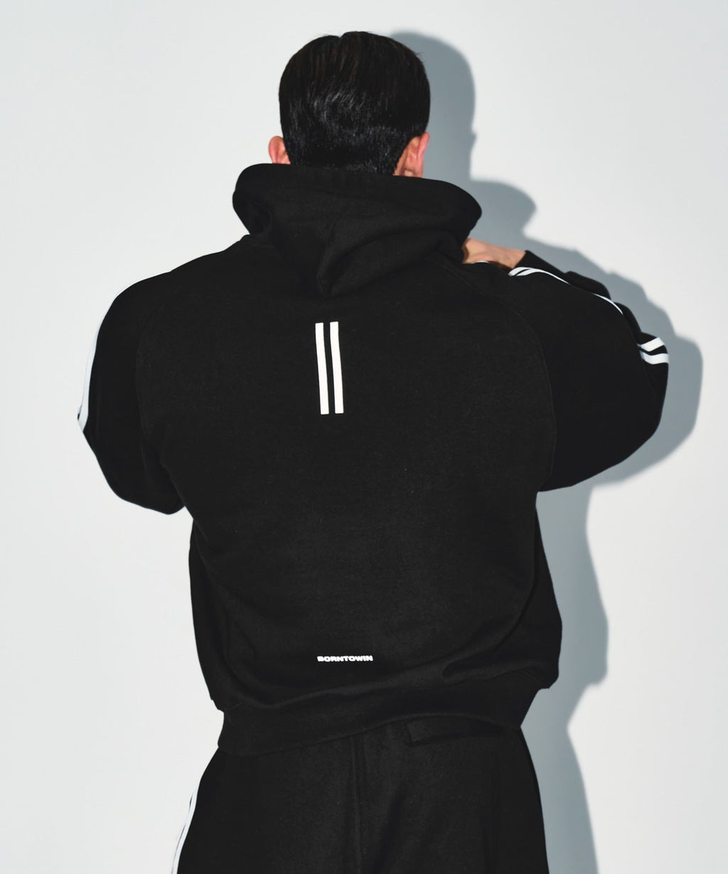 STROKE B TRACK LINE HOODIE [BLACK]