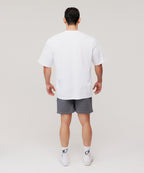 SILVER BRN SEMI OVER FIT T-SHIRTS [WHITE]
