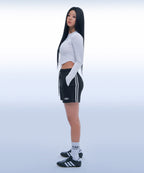 TRACK LINE PIN TUCK JERSEY SHORTS