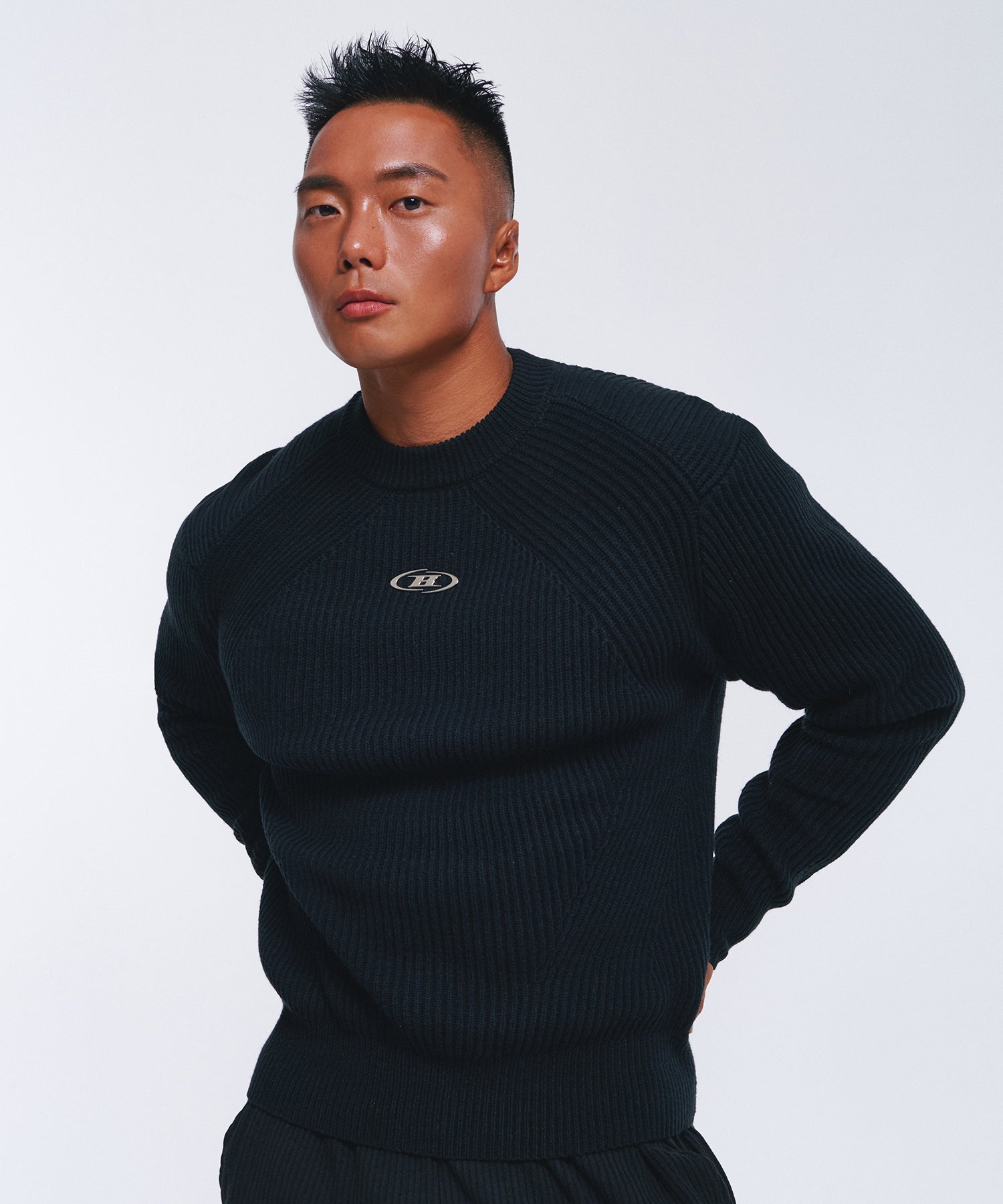 CHROME LOGO MUSCLE FIT KNIT [BLACK] Secondary image