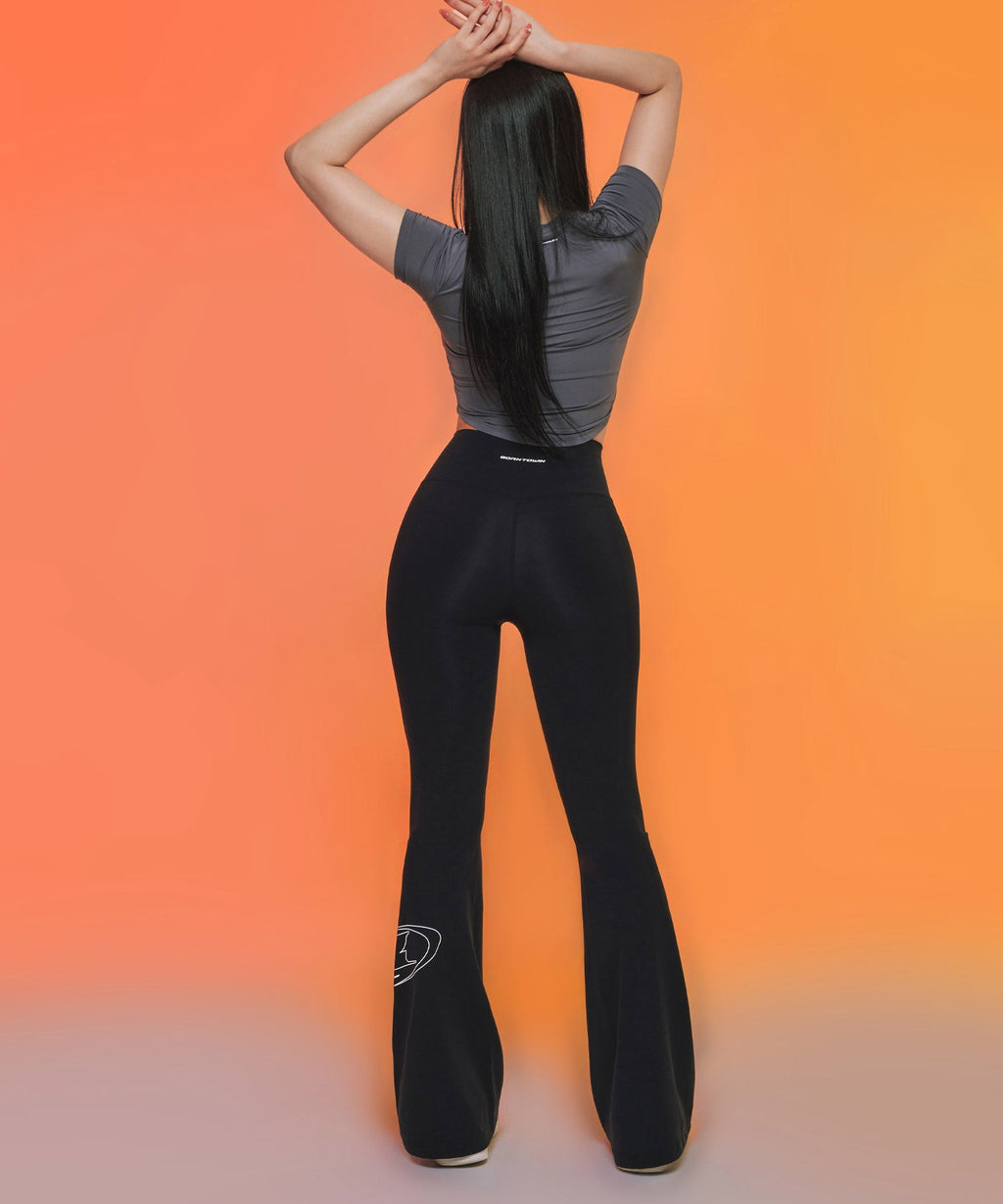 STROKE B BOOTS CUT LEGGINGS [BLACK]