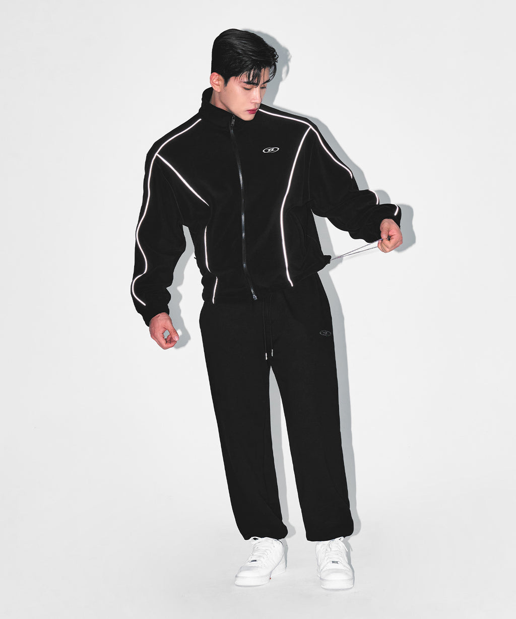 CHROME B FLEECE JACKET [BLACK]