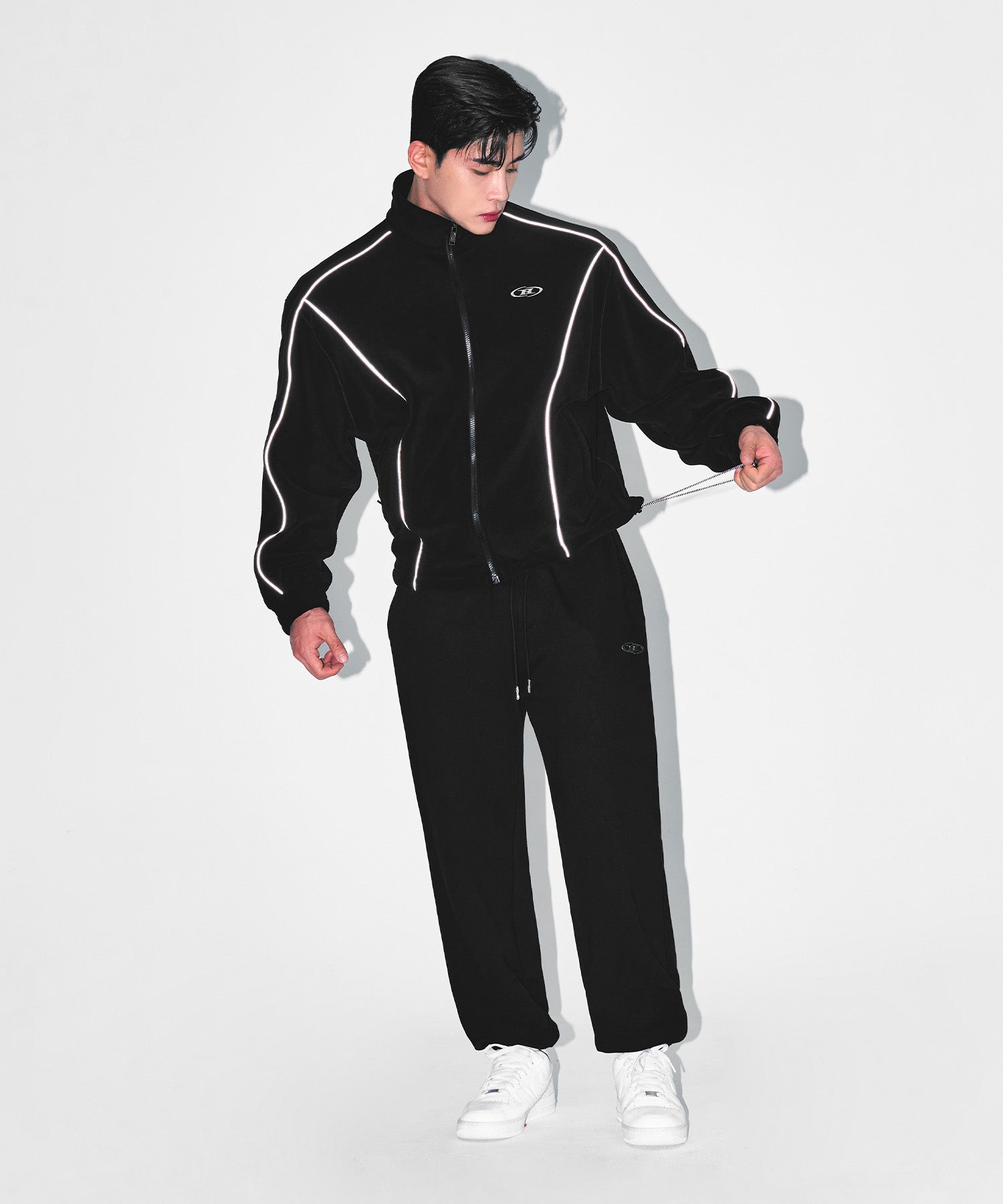 CHROME B FLEECE JACKET [BLACK]