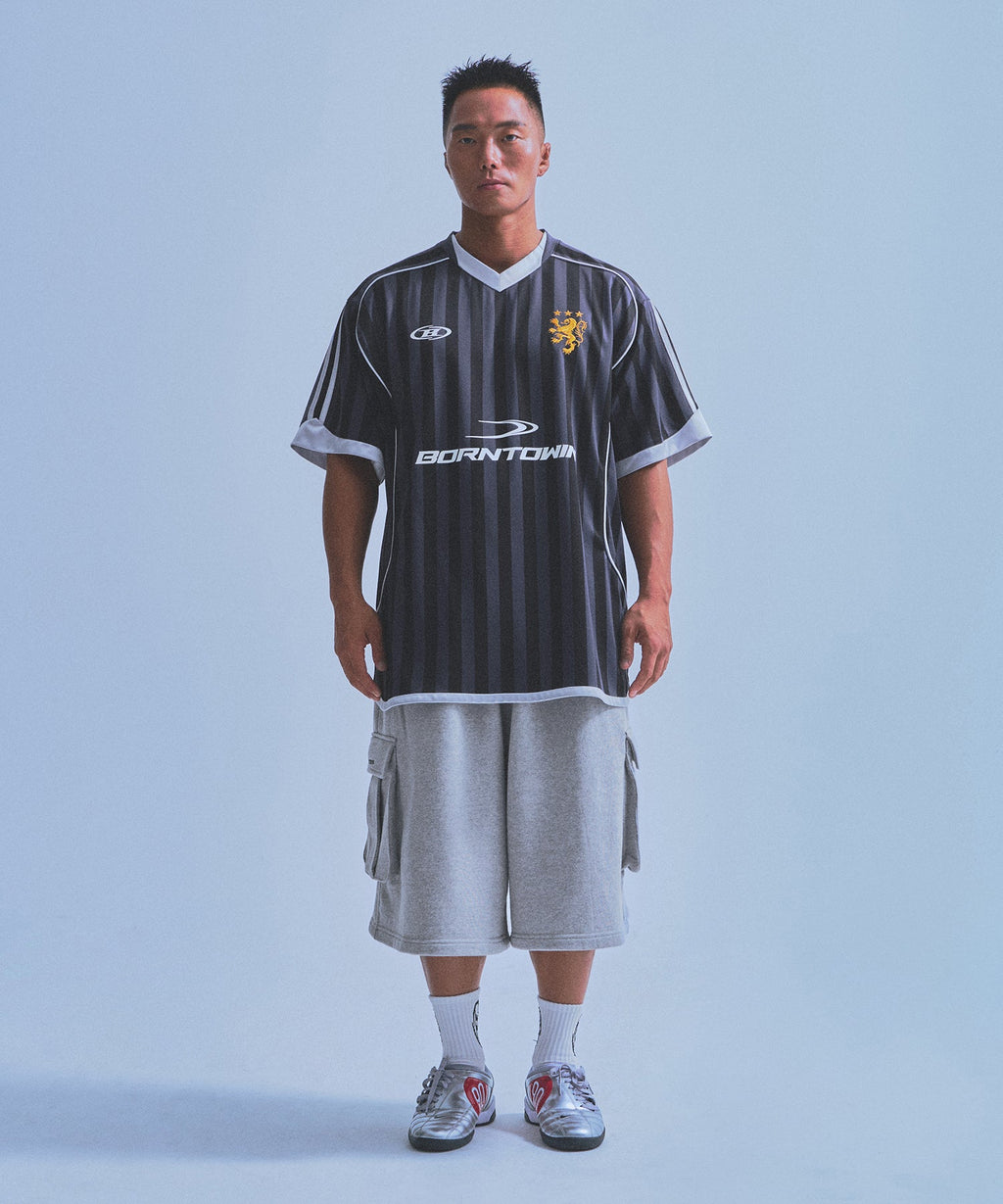 SYMBOL B SOCCER STRIPE JERSEY [BLACK]