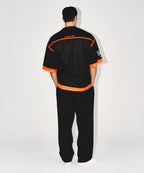 CHROME B SEMI WIDE PANTS [BLACK]