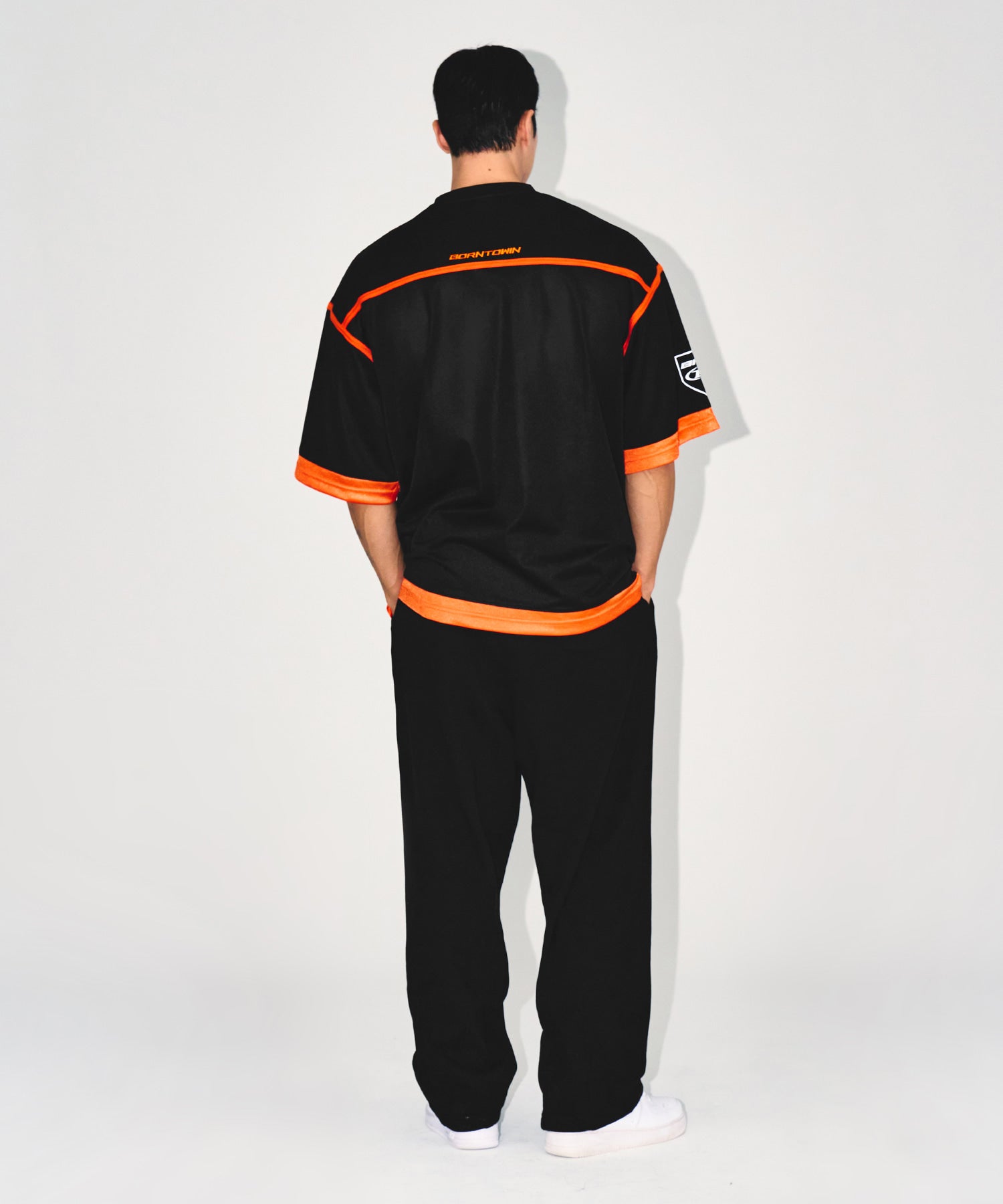 CHROME B SEMI WIDE PANTS [BLACK]