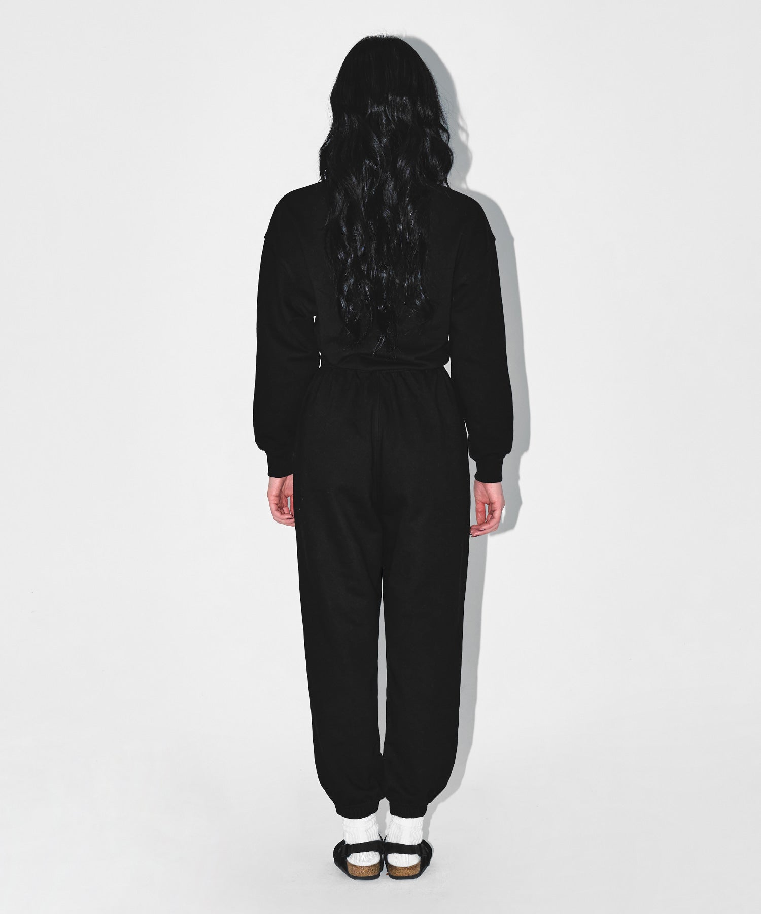 W SEMI WIDE SWEAT JOGGER PANTS [BLACK]