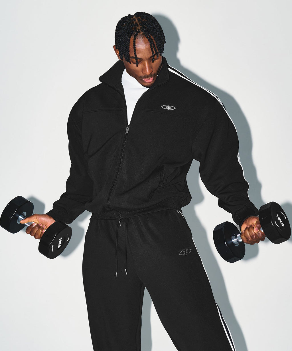 CHROME B JERSEY TRACK JACKET [BLACK]