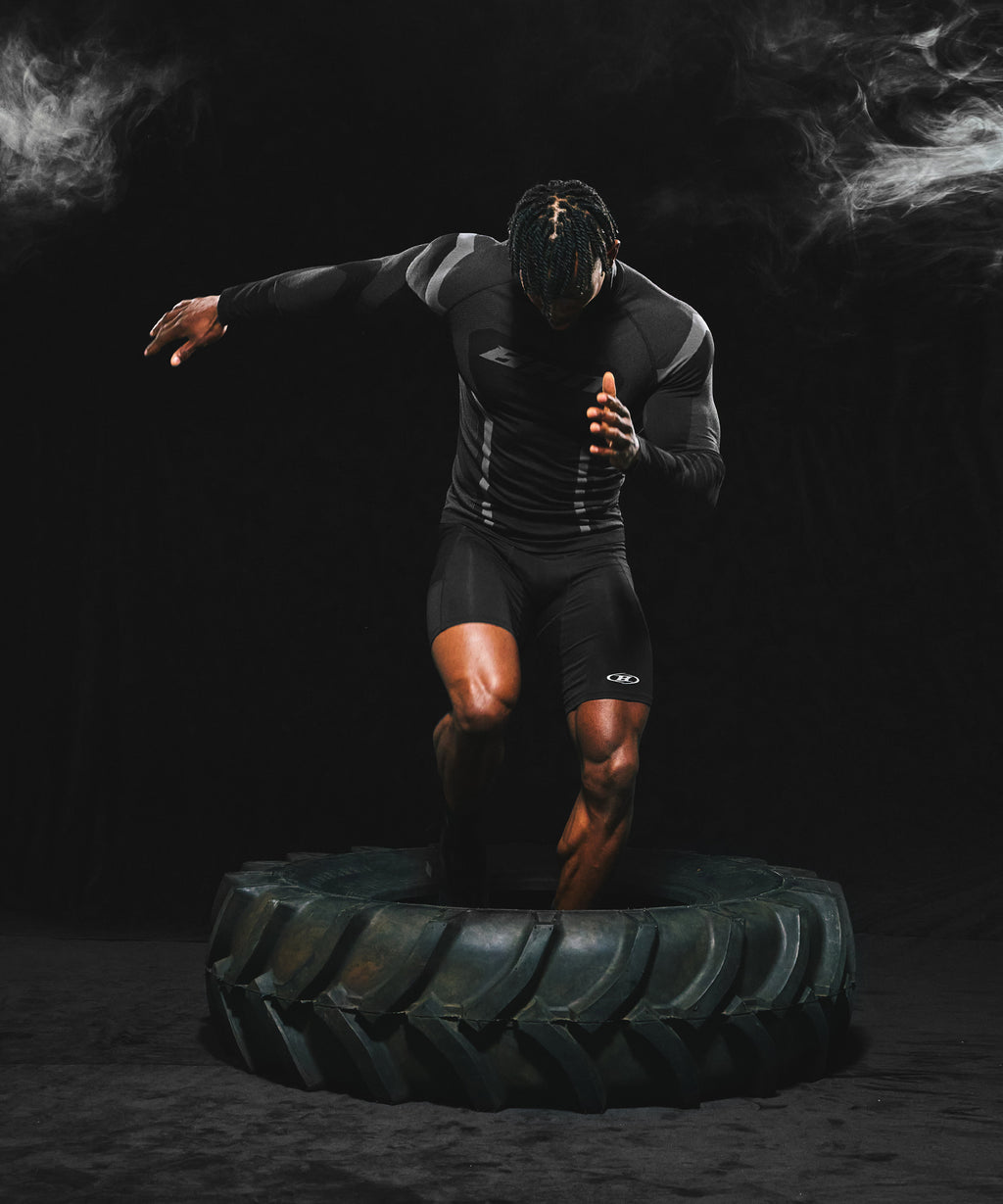 BRN ECLIPSE SEAMLESS HALF ZIP UP LONG SLEEVE [BLACK]