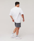 SILVER BRN SEMI OVER FIT T-SHIRTS [WHITE]