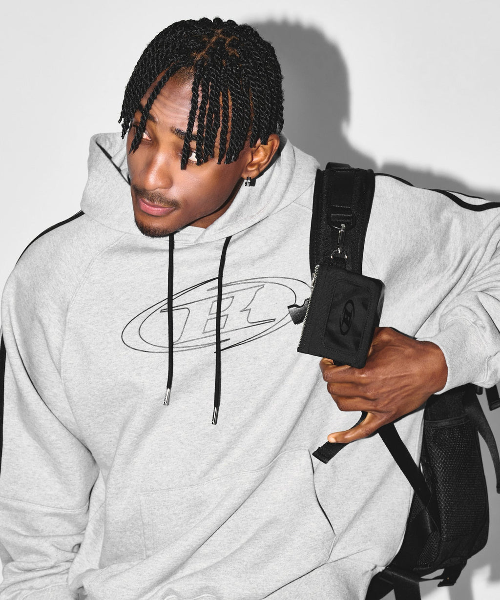 STROKE B TRACK LINE HOODIE [MELANGE GREY]
