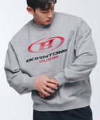 B SYMBOL RED LINE SWEATSHIRTS [MELANGE GREY]