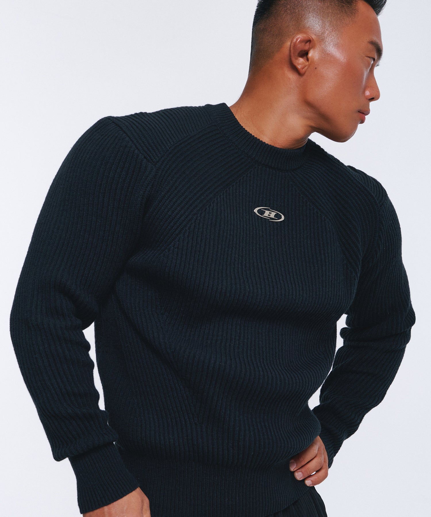 CHROME LOGO MUSCLE FIT KNIT [BLACK] Main image