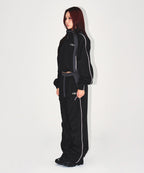 W NYLON BLOCK JACKET [BLACK]