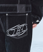 VELVET STRAIGHT DENIM PANTS