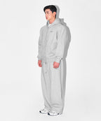 CHROME B FLEECE SEMI WIDE PANTS [MELANGE GREY]
