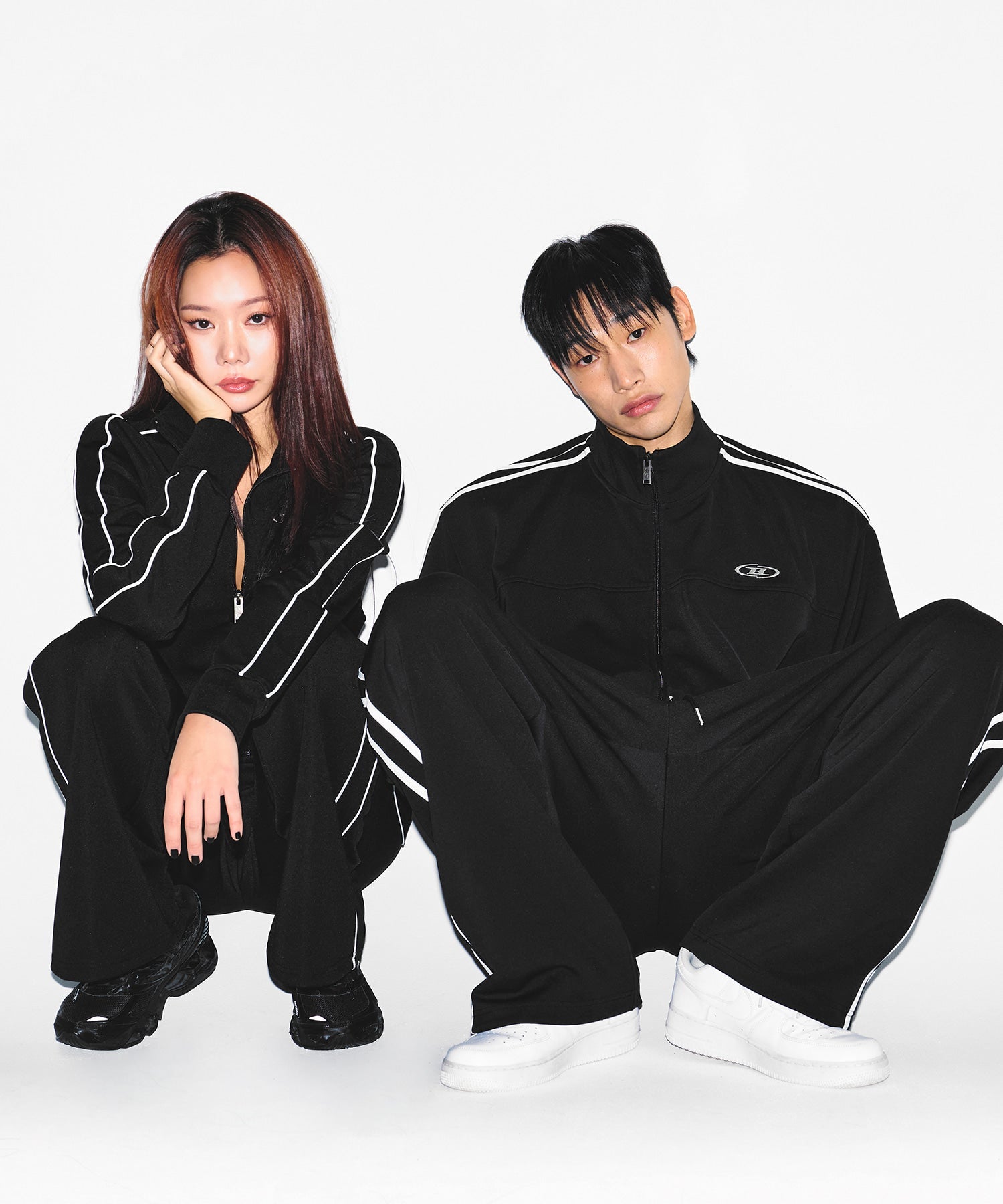 CHROME B JERSEY TRACK JACKET [BLACK]