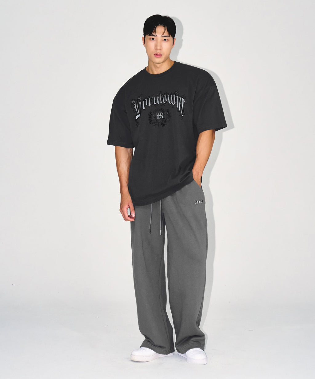 CHROME B SEMI WIDE PANTS [CHARCOAL]
