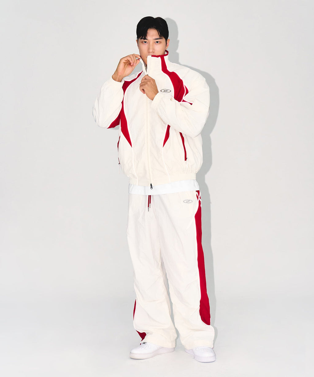 NYLON BLOCK STRING PANTS [WHITE]