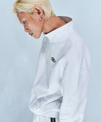 CHROME B HALF ZIP-UP SWEATSHIRTS [WHITE]