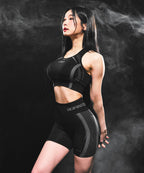 W SYMBOL B ECLIPSE SEAMLESS 3.5 BIKER SHORTS [BLACK]