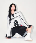 LINE TAPING RUGBY LONG SLEEVE [SILVER]