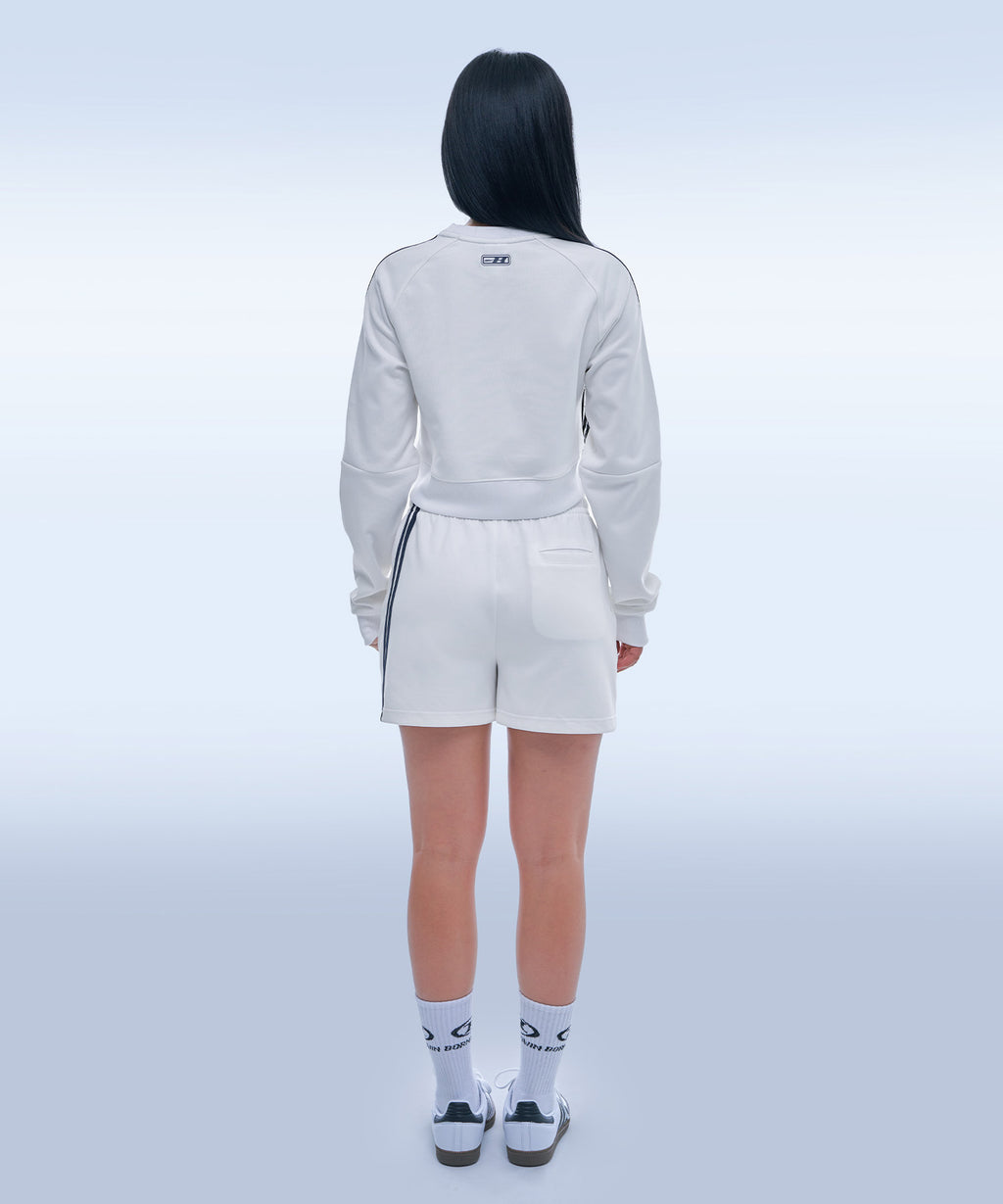 TRACK LINE PIN TUCK JERSEY SHORTS