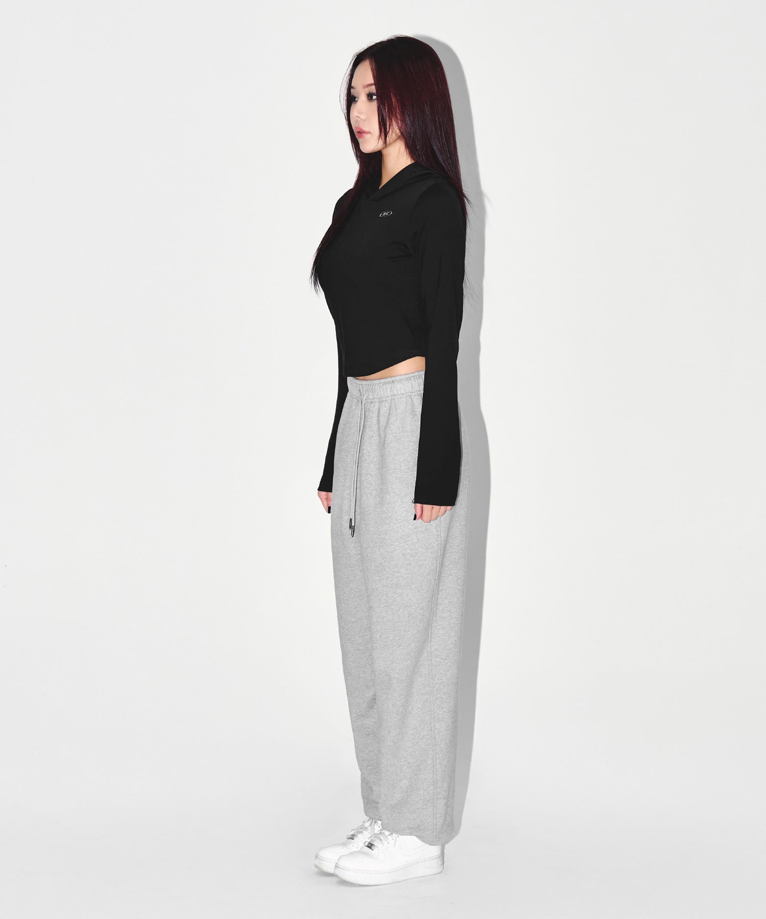 W SEMI WIDE SWEAT JOGGER PANTS [MELANGE GREY] Secondary image