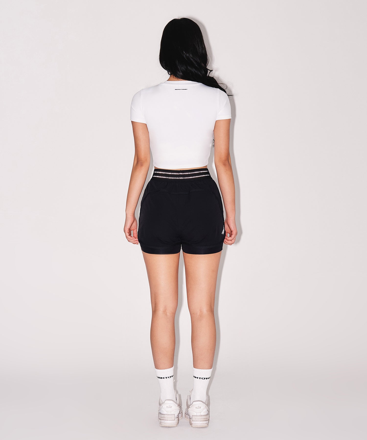 W REFLECTIVE TWO IN ONE SHORTS [BLACK]
