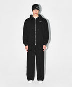 CHROME B FLEECE SEMI WIDE PANTS [BLACK]