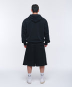 SIDE TWO TUCK BERMUDA PANTS [BLACK]