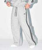 CHROME B TRACK LINE SEMI WIDE PANTS [MELANGE GREY]