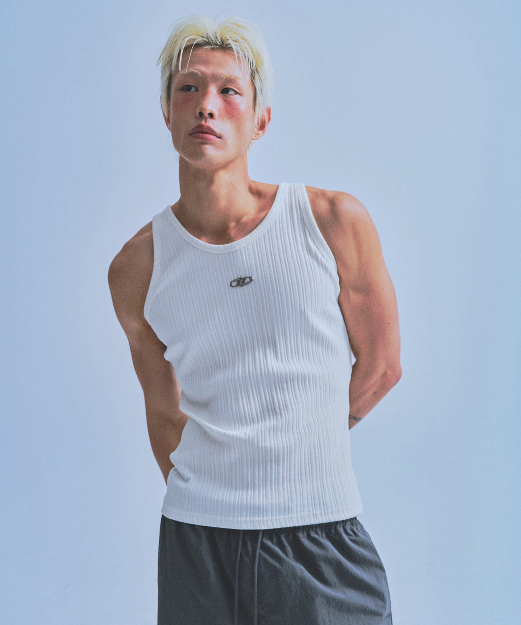 B PENDANT SLICE SLEEVELESS [WHITE]