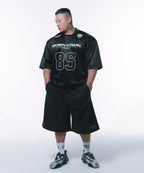 CHROME B LOGO HALF PANTS LONG VER [BLACK]