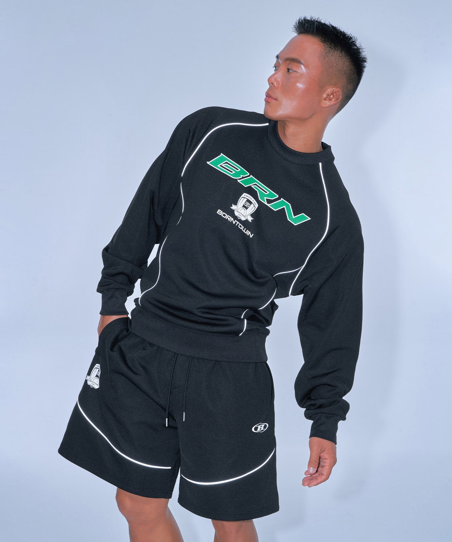 BRN SILVER LINE JERSEY SWEATSHIRTS [BLACK] Secondary image