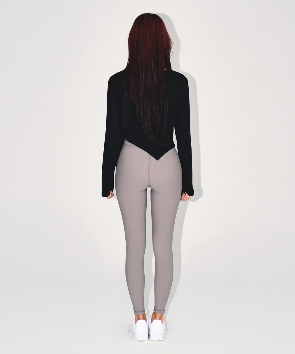 W MODAL TIE LONG SLEEVE [BLACK]