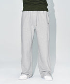 CHROME B SEMI WIDE PANTS [MELANGE GREY]