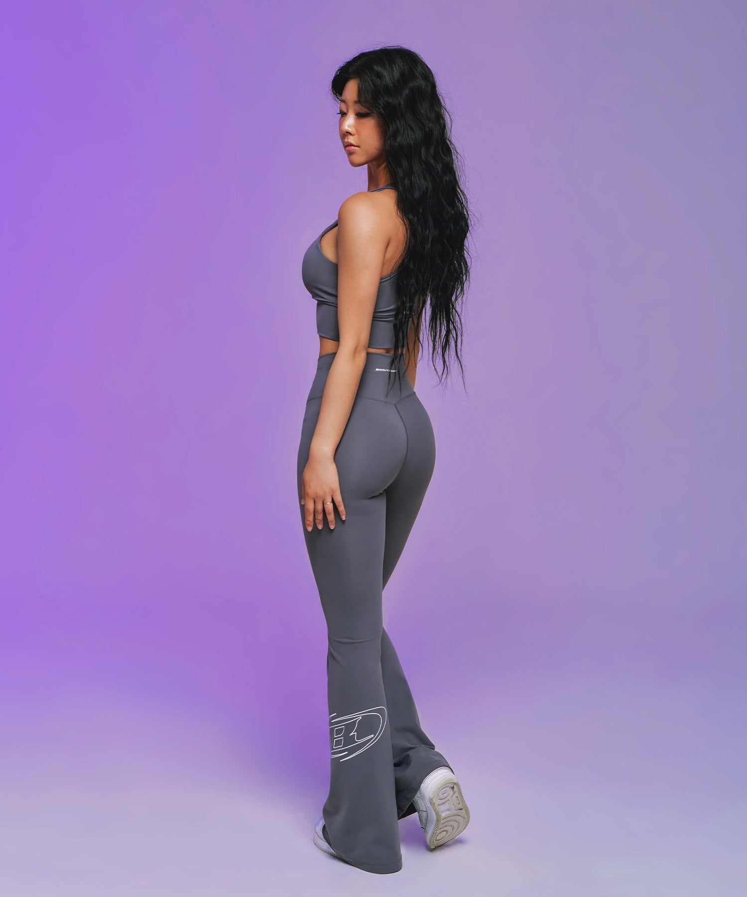 STROKE B BOOTS CUT LEGGINGS [GREY] Secondary image