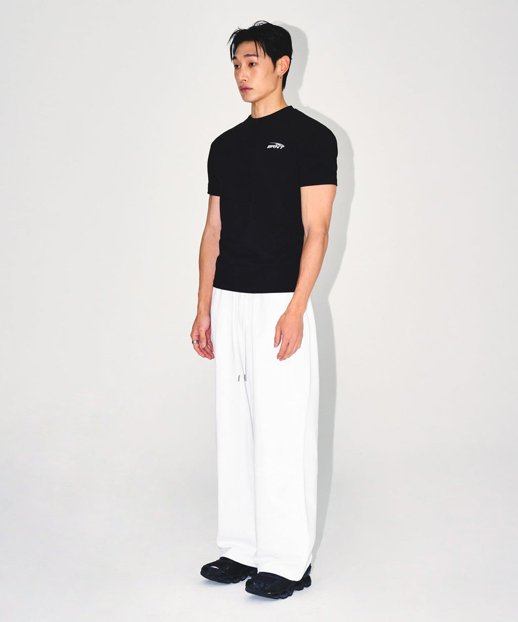 CHROME B SEMI WIDE PANTS [WHITE]
