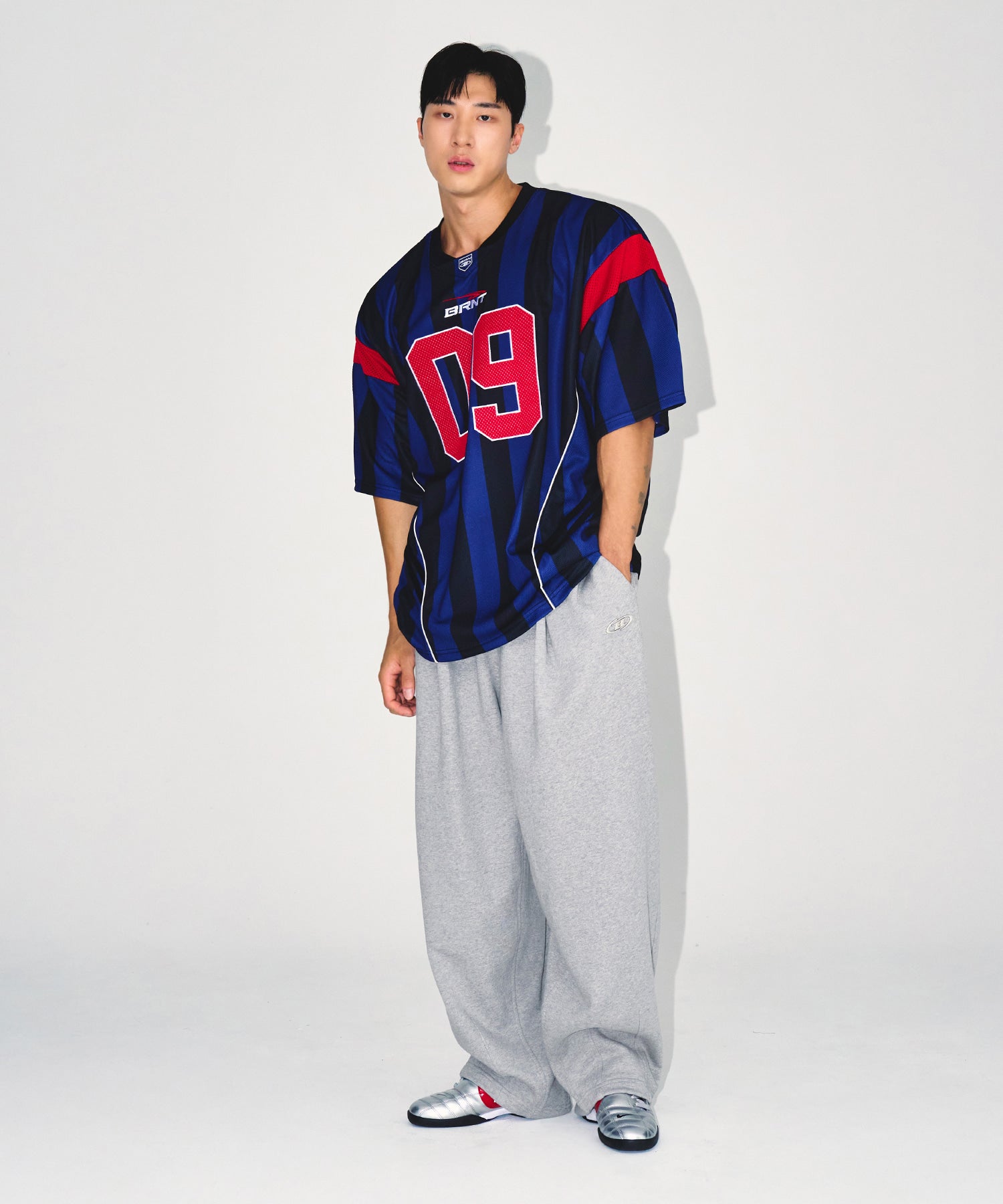 CHROME B MAXI WIDE PANTS [MELANGE GREY]