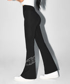 W STROKE B FLEECE BOOTS CUT LEGGINGS [BLACK]