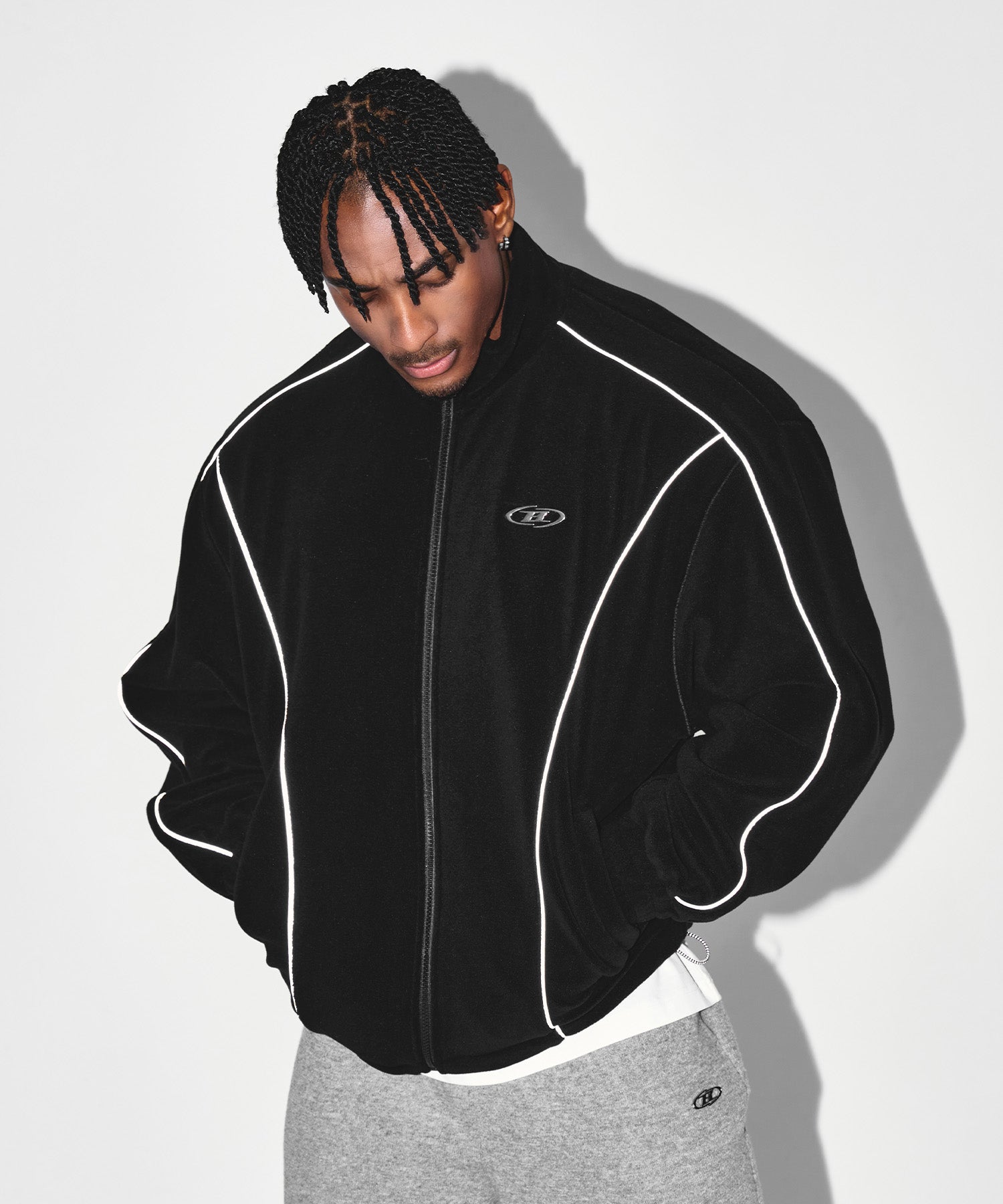 CHROME B FLEECE JACKET [BLACK] Secondary image