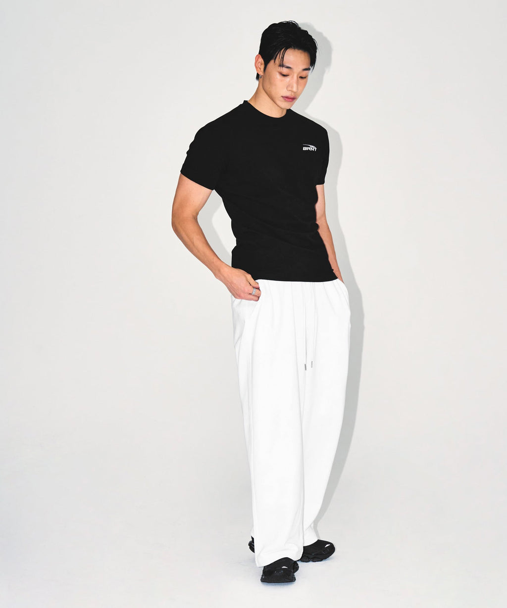 CHROME B SEMI WIDE PANTS [WHITE]