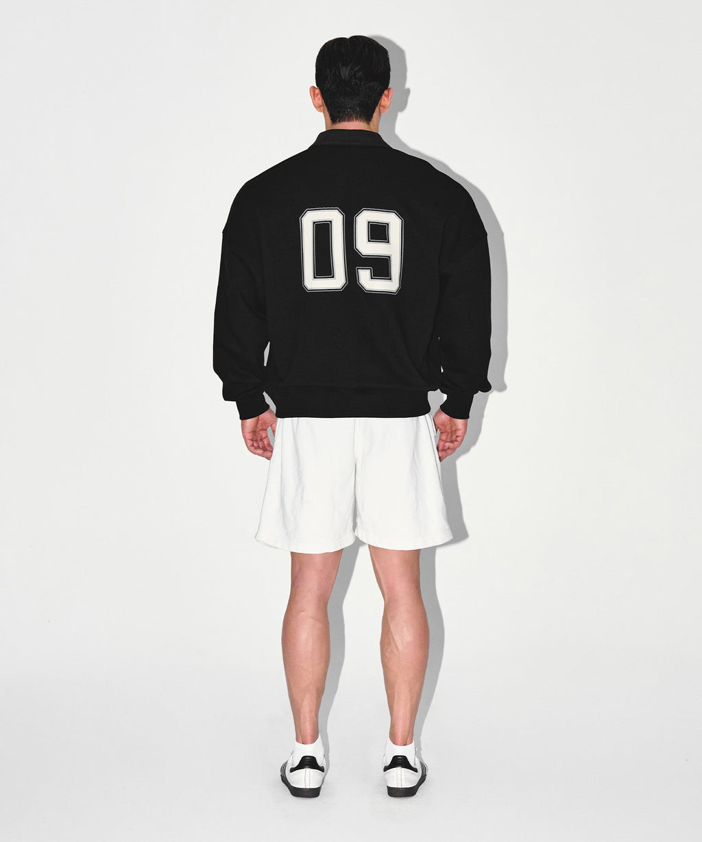 BRN ARCH HALF ZIP UP SWEATSHIRTS [BLACK]